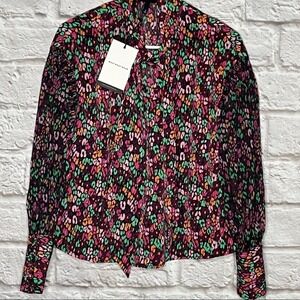 NWT‎ Who What Wear Blouse Top Pink Purple Green Size XS